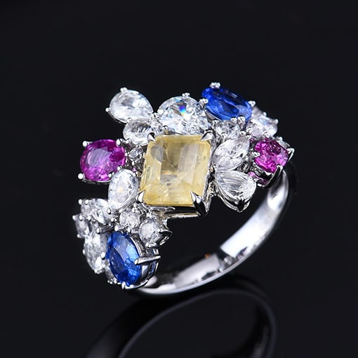 14k Gold 6.07 Ctw Natural Sapphire & Sapphire Ring - 6