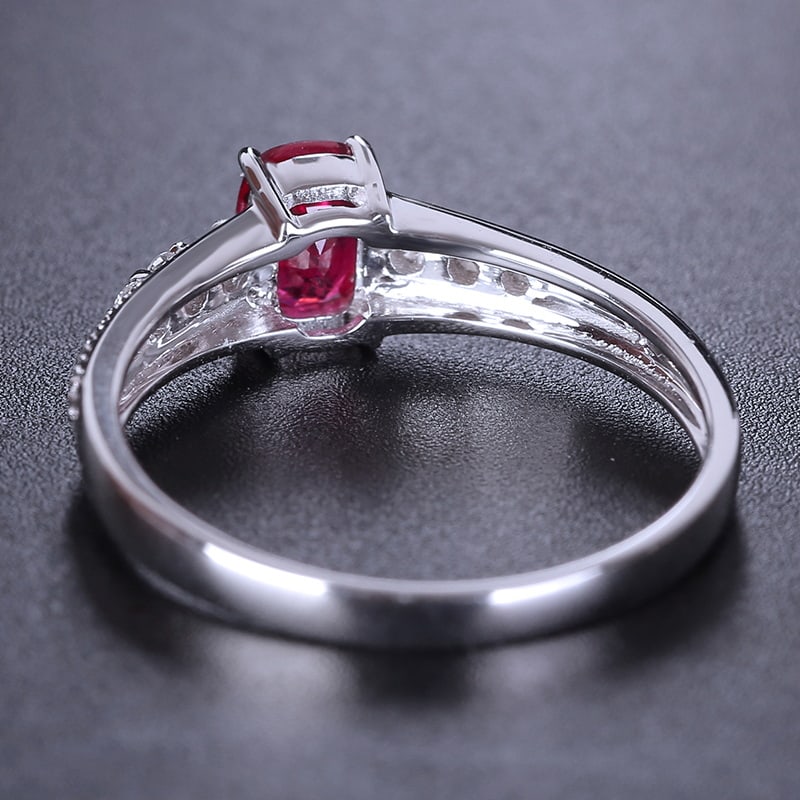 14k Gold 0.72 Ctw Natural Ruby & Diamond Ring - 2