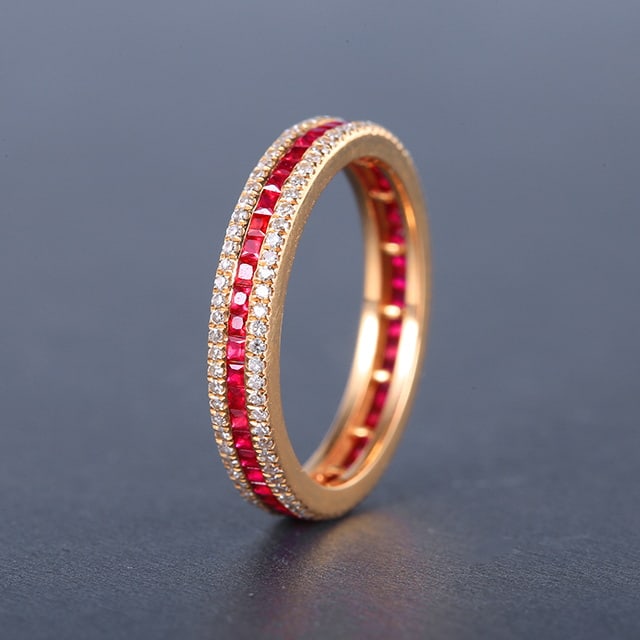 14k Gold 1.48 Ctw Natural Ruby & Diamond Ring - 4