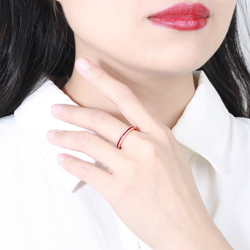 14k Gold 1.48 Ctw Natural Ruby & Diamond Ring - 6