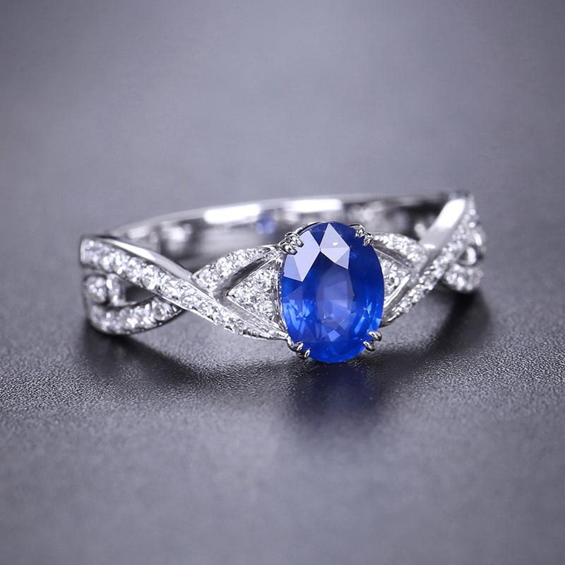 14k Gold 1.22 Ctw Natural Sapphire & Diamond Ring - 3