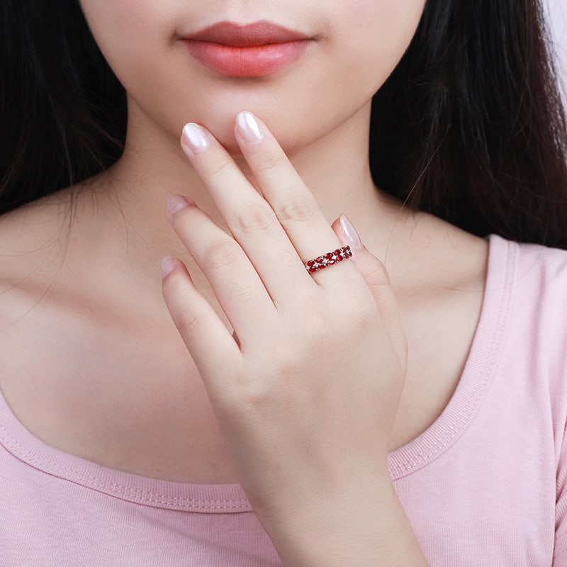 14k Gold 1.30 Ctw Natural Ruby & Diamond Ring - 3