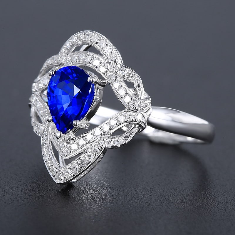 14k Gold 1.56 Ctw Natural Sapphire & Diamond Ring - 2