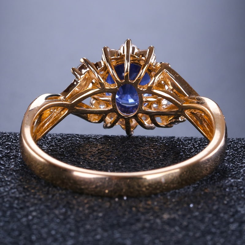 14k Gold 1.30 Ctw Natural Sapphire & Diamond Ring - 3