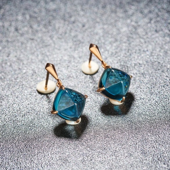 14k Gold 10.5 Ct Natural Topaz Earrings - 3