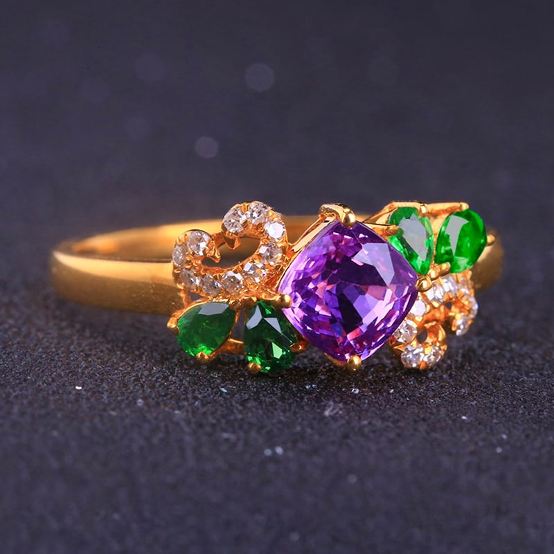 14k Gold 1.51 Ctw Natural Sapphire & Diamond Ring - 2