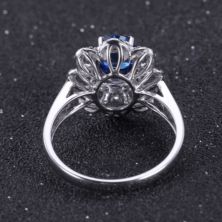 14k Gold 1.45 Ctw Natural Sapphire & Diamond Ring - 6