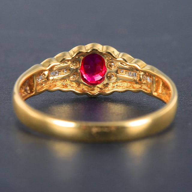 14k Gold 0.46 Ctw Natural Ruby & Diamond Ring - 2