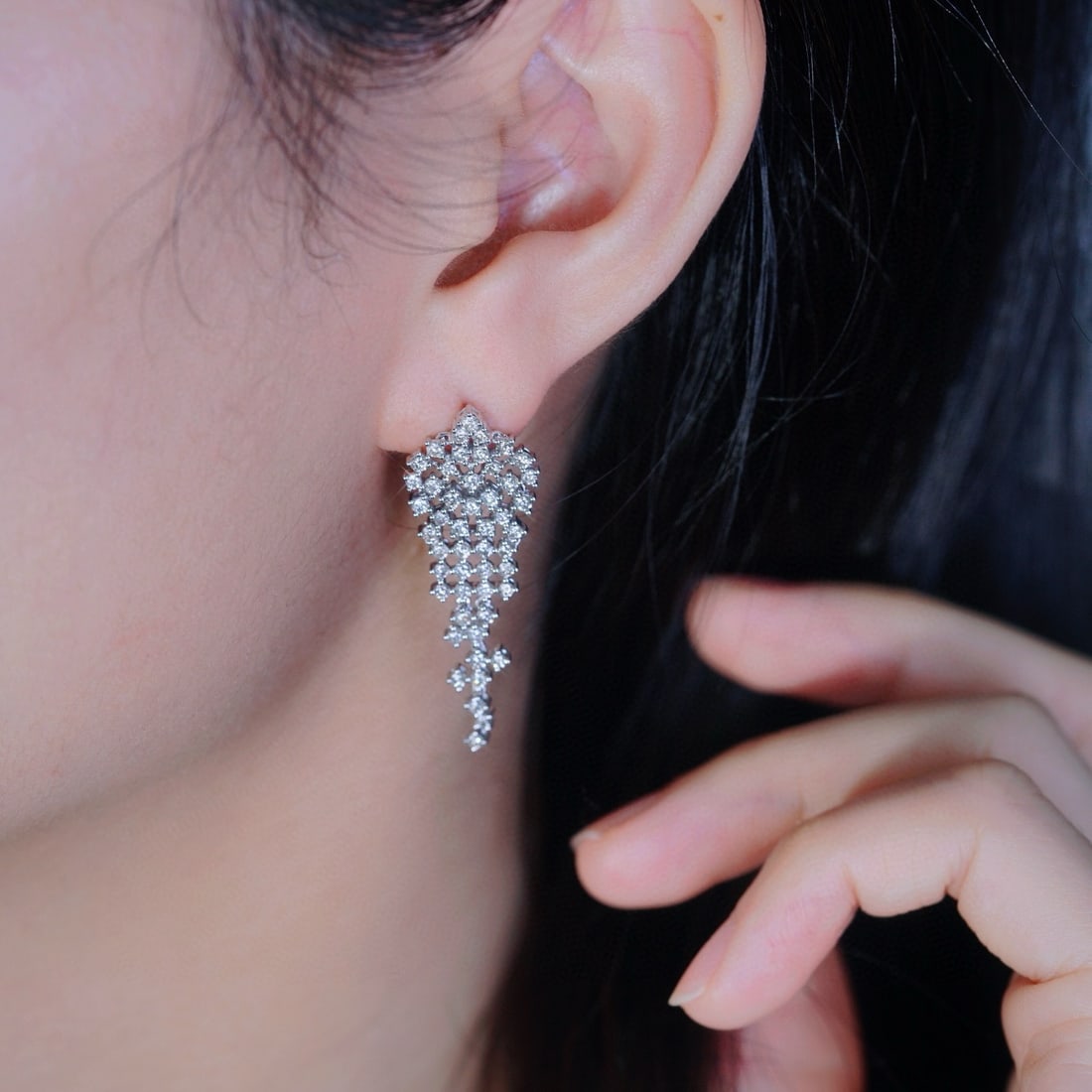 14k Gold 2.20 Ct Natural H Diamond Earrings - 3