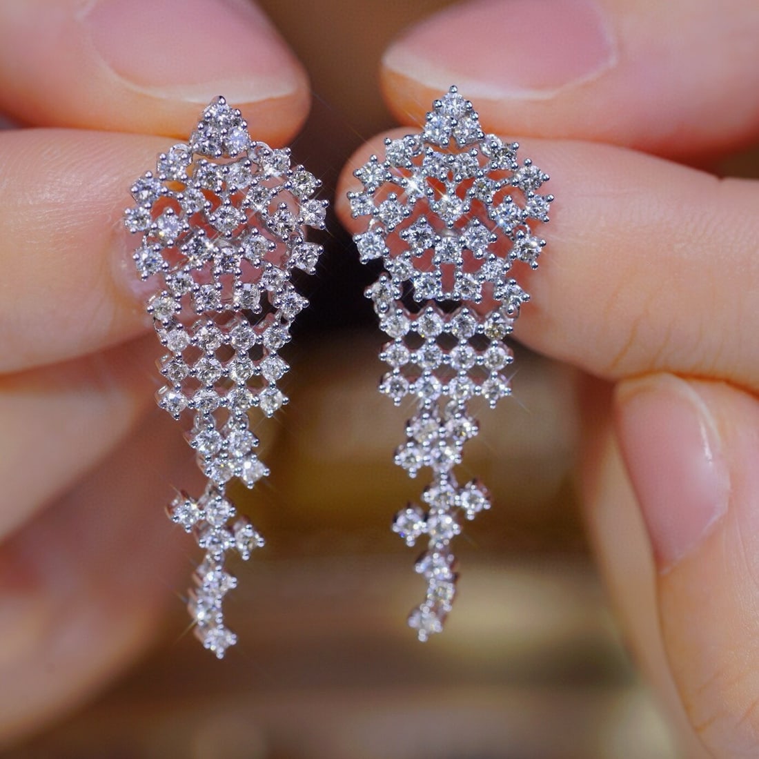 14k Gold 2.20 Ct Natural H Diamond Earrings - 5