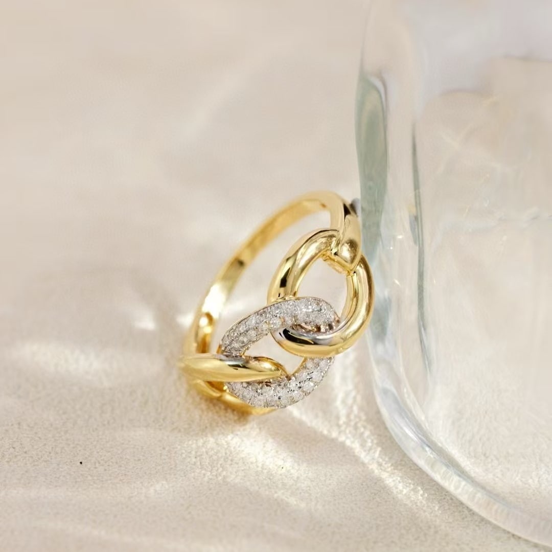 14k Gold 0.28 Ct Natural H Diamond Ring - 5