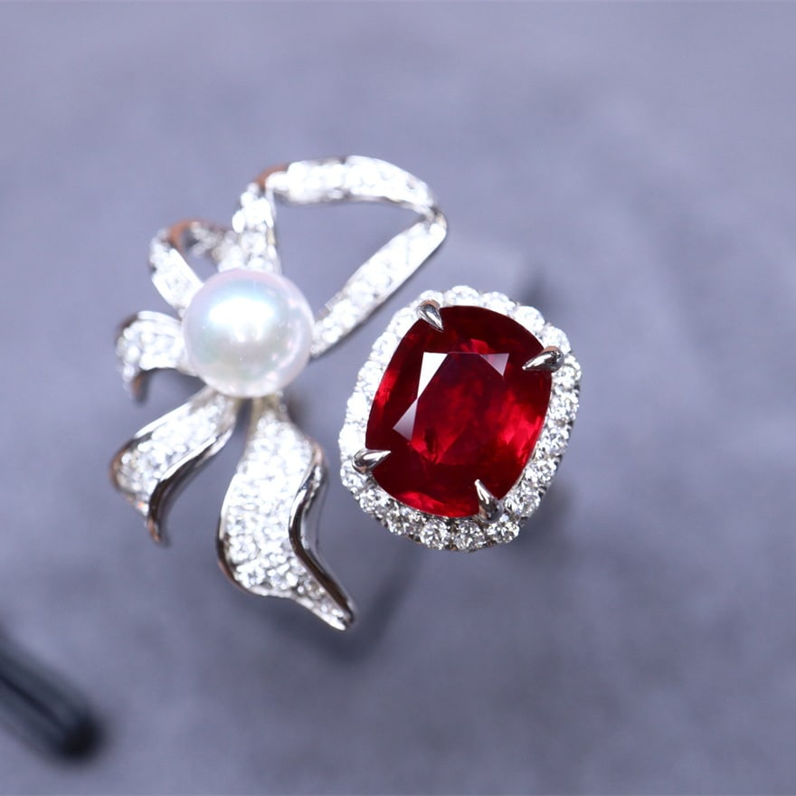 14k Gold 1.36 Ctw Natural Ruby & Diamond Ring - 3