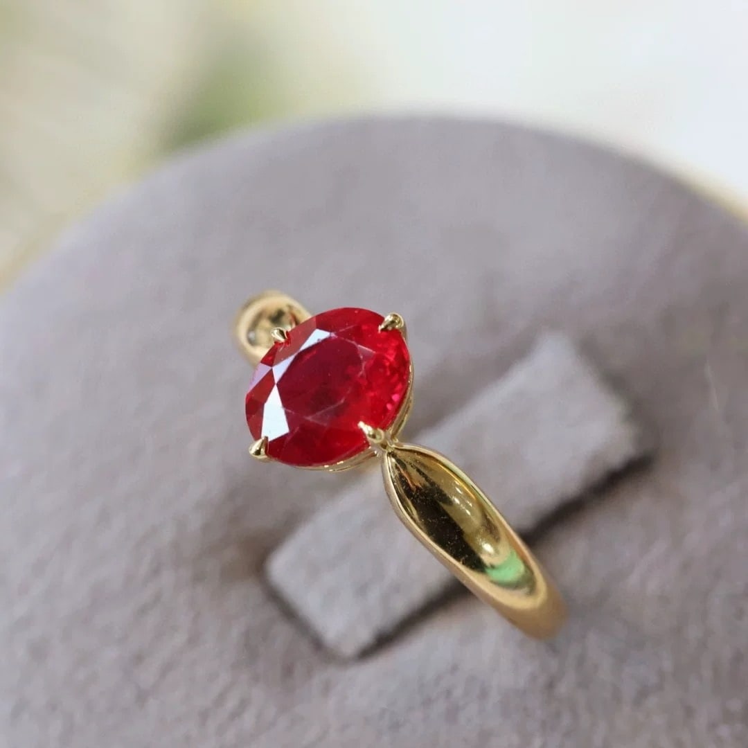 14k Gold 1.84 Ct Natural Ruby Ring - 2