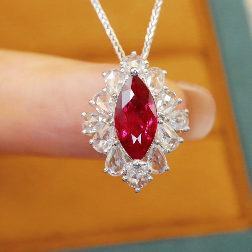 14k Gold 1.85 Ctw Natural Ruby & Diamond Ring/pendant( Without Chain ) - 4