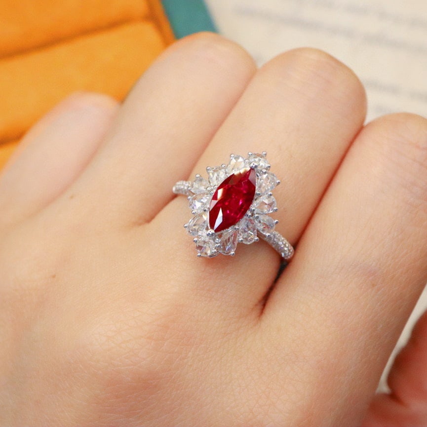 14k Gold 1.85 Ctw Natural Ruby & Diamond Ring/pendant( Without Chain ) - 7