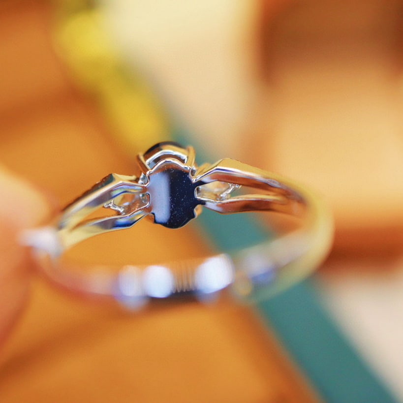 14k Gold 1.34 Ctw Natural Sapphire & Diamond Ring - 4