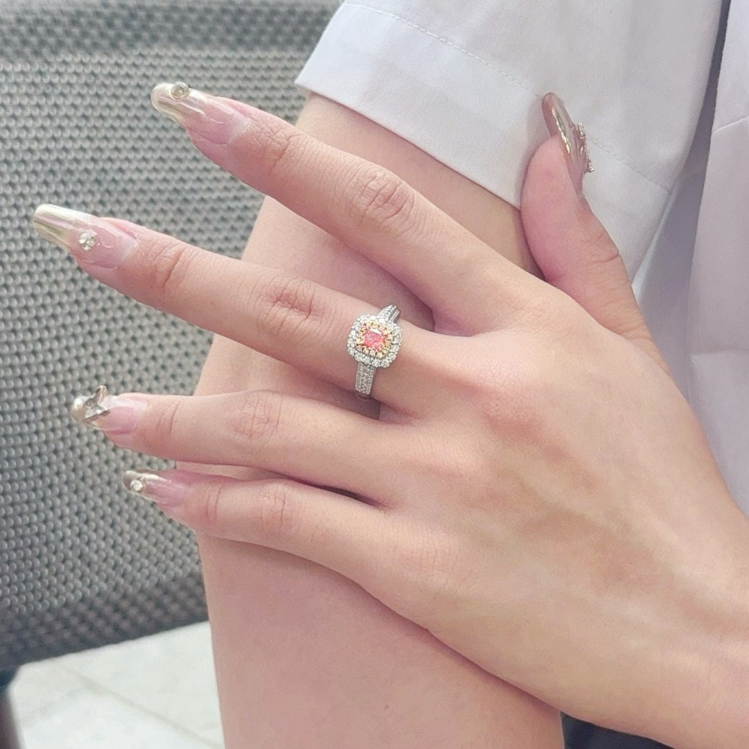 14k Gold 1.00 Ctw Natural Pink Diamond & Diamond Ring/pendant( Without Chain ) - 2