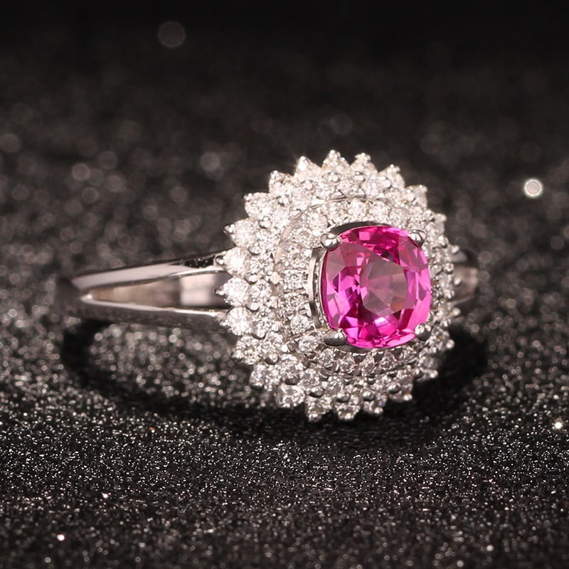 14k Gold 1.08 Ctw Natural Sapphire & Diamond Ring - 3