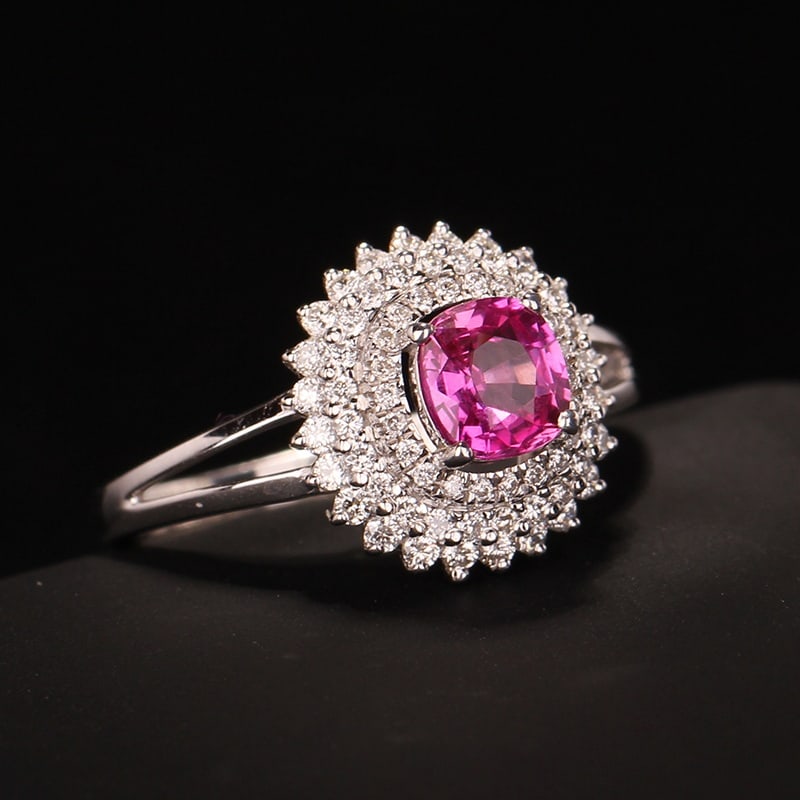 14k Gold 1.08 Ctw Natural Sapphire & Diamond Ring - 4