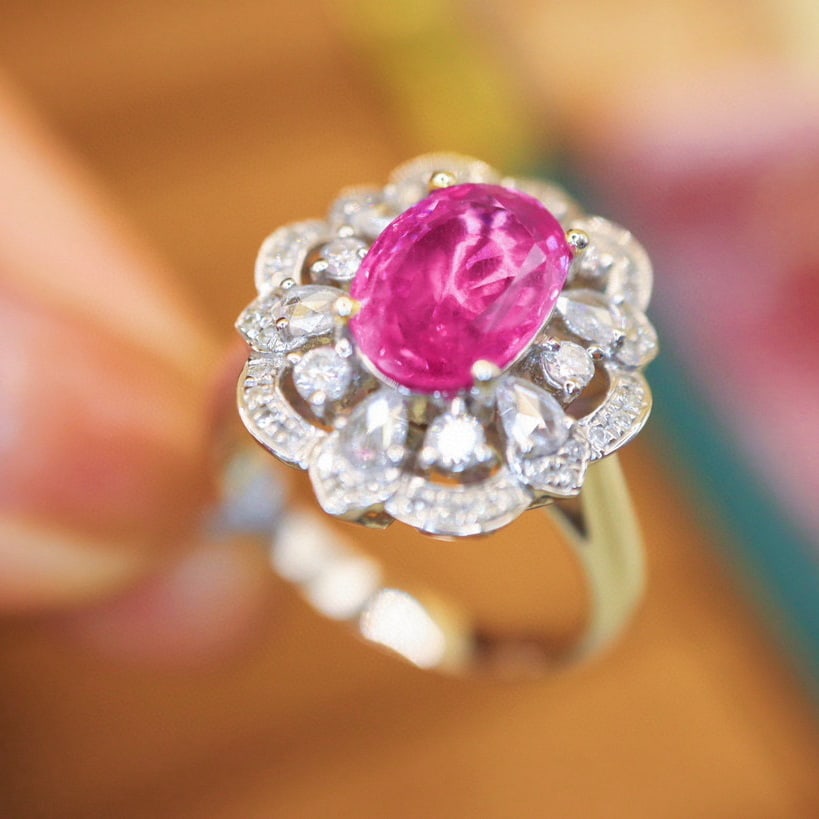 14k Gold 2.71 Ctw Natural Sapphire & Diamond Ring/pendant( Without Chain ) - 3