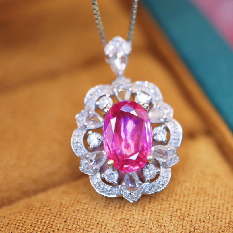 14k Gold 2.71 Ctw Natural Sapphire & Diamond Ring/pendant( Without Chain ) - 4