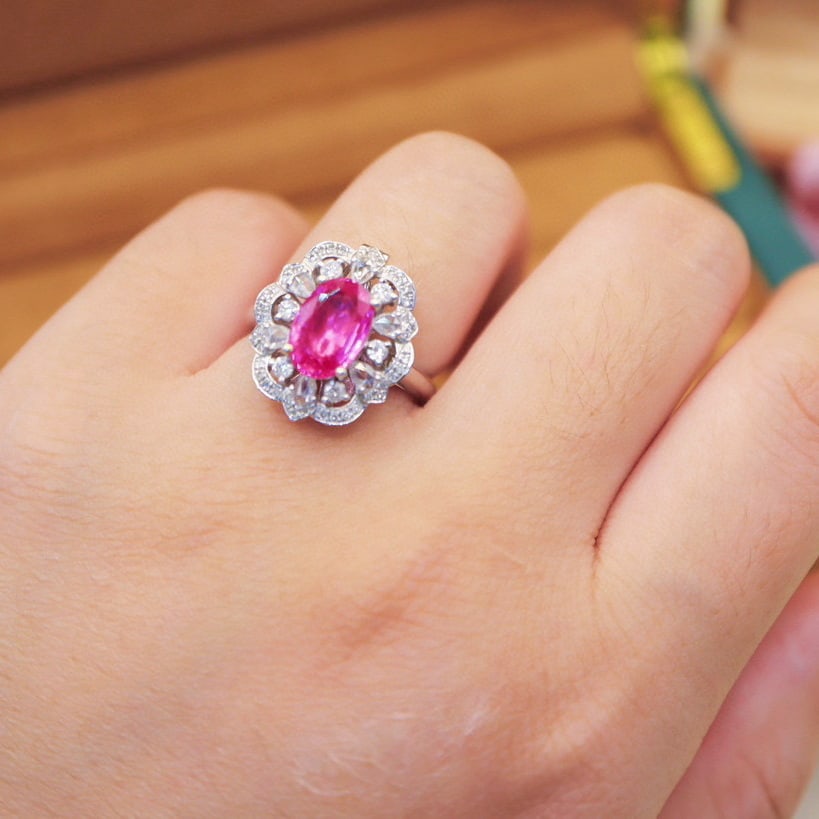 14k Gold 2.71 Ctw Natural Sapphire & Diamond Ring/pendant( Without Chain ) - 7