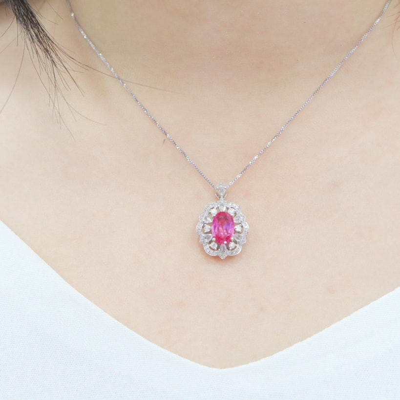 14k Gold 2.71 Ctw Natural Sapphire & Diamond Ring/pendant( Without Chain ) - 8