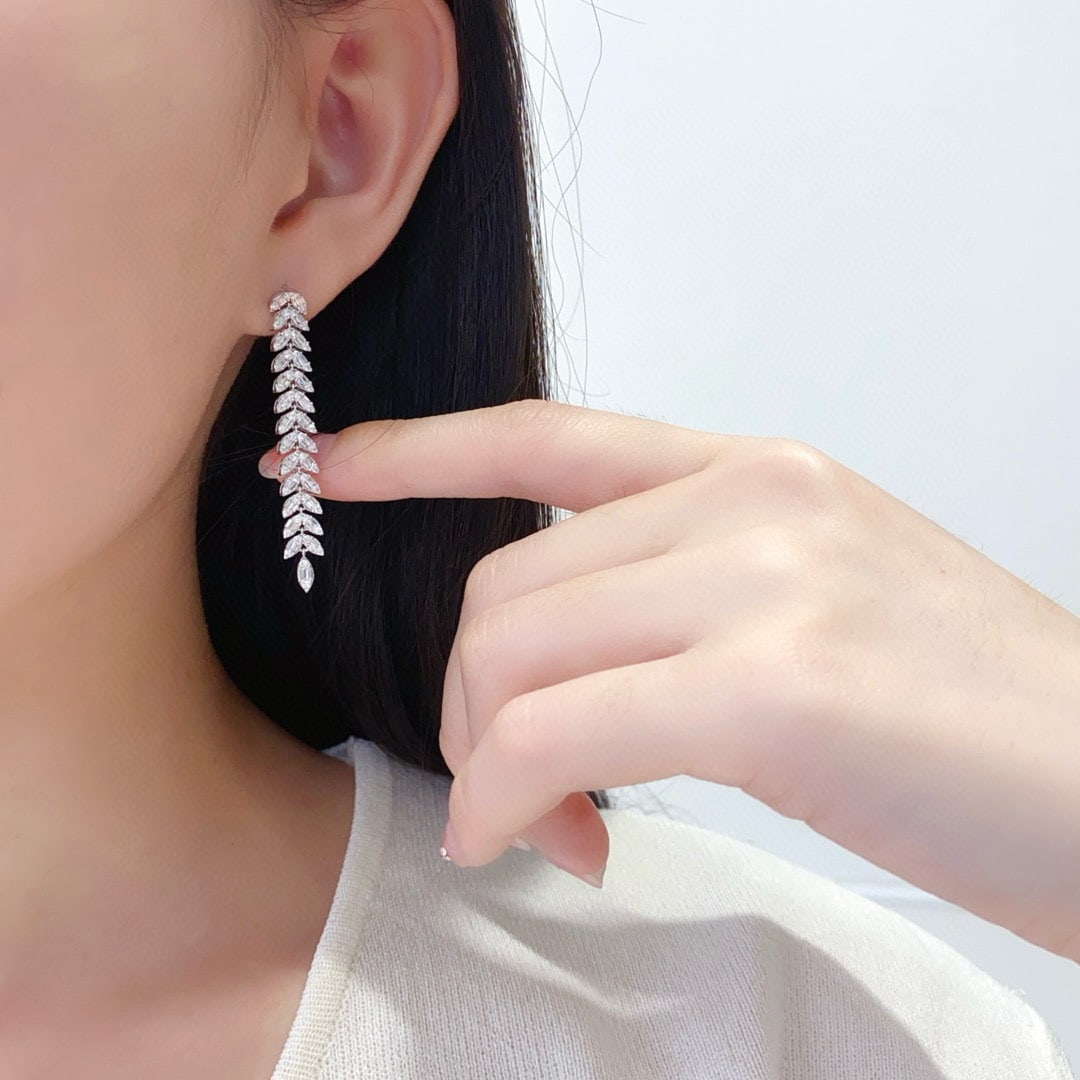 14k Gold 1.5 Ct Natural H Diamond Earrings - 5