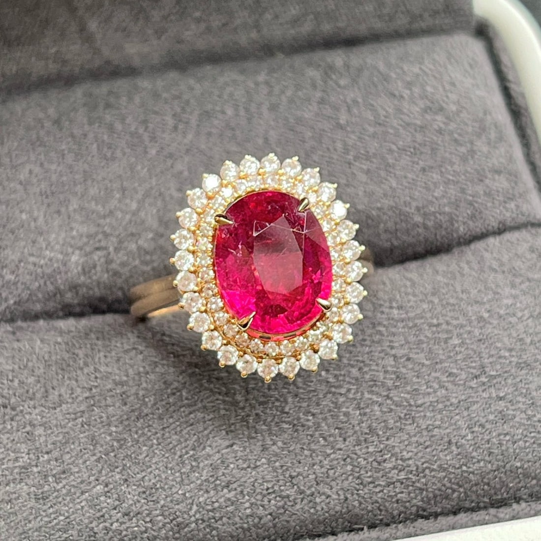 14k Gold 3.81 Ctw Natural Tourmaline & Diamond Ring/pendant( Without Chain ) - 2