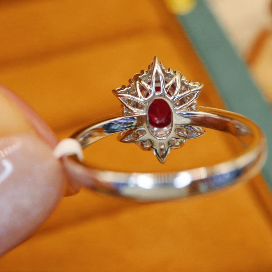 14k Gold 1.03 Ctw Natural Ruby & Diamond Ring - 4