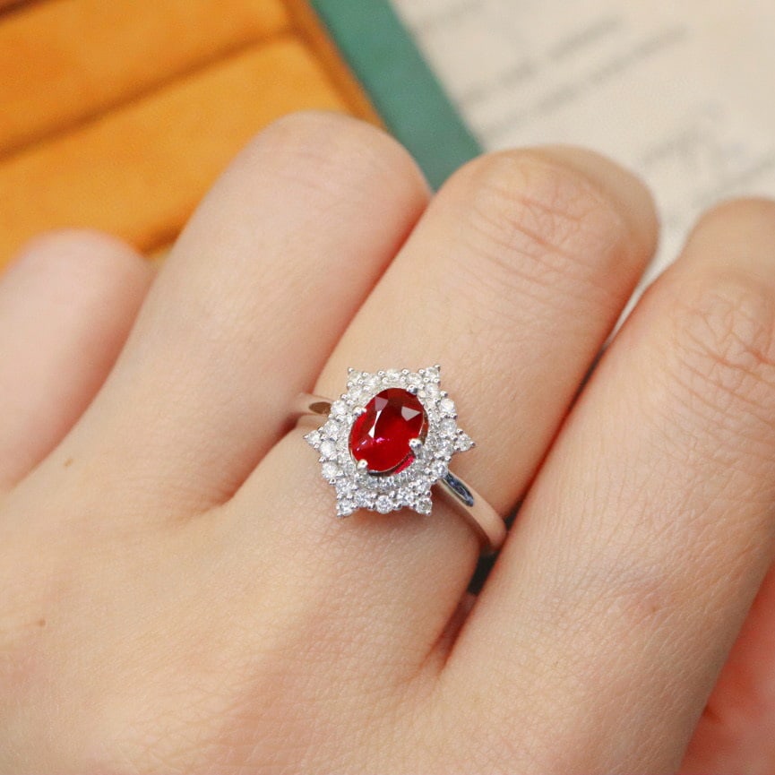 14k Gold 1.03 Ctw Natural Ruby & Diamond Ring - 5