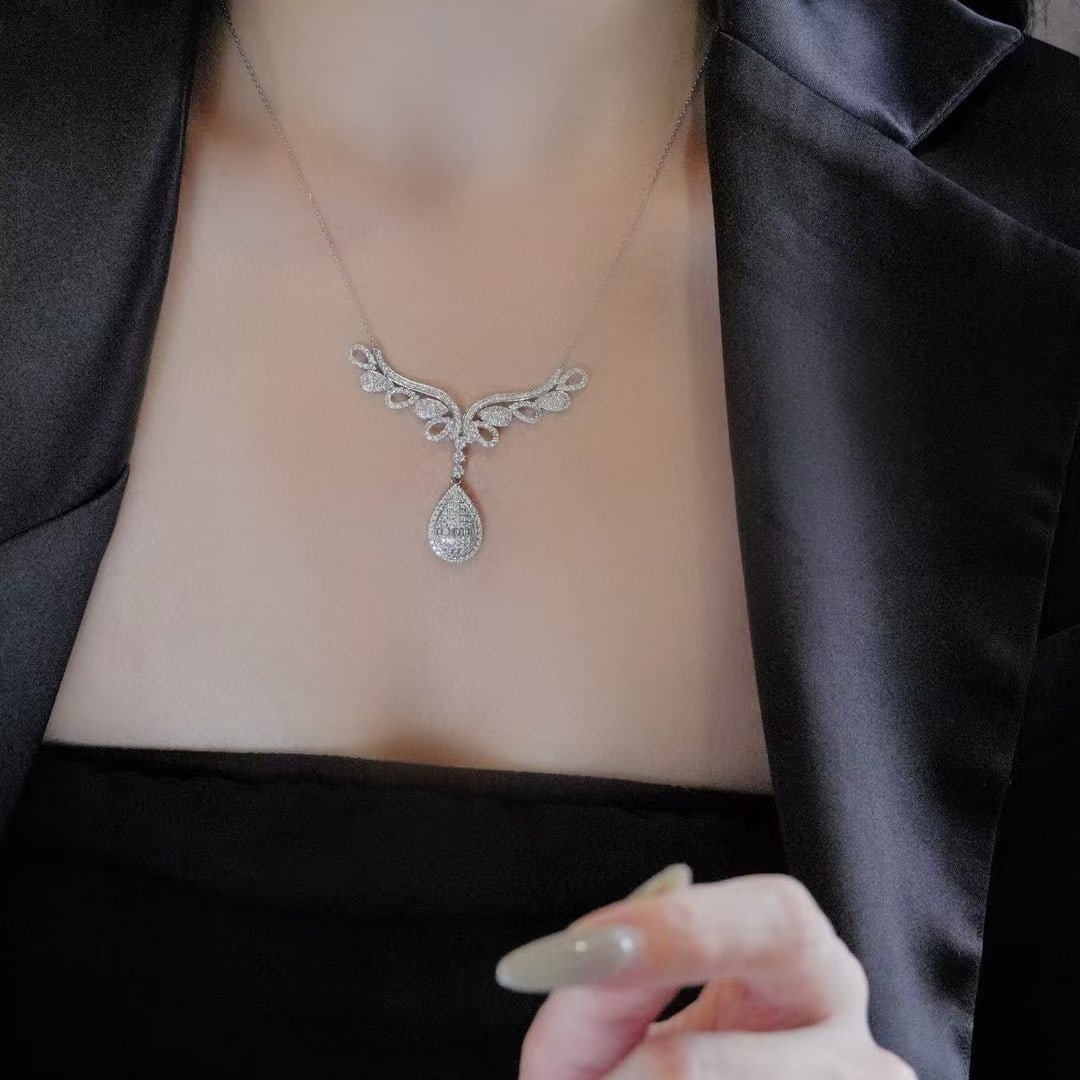 14k Gold 1.88 Ct Natural H Diamond Necklace - 2