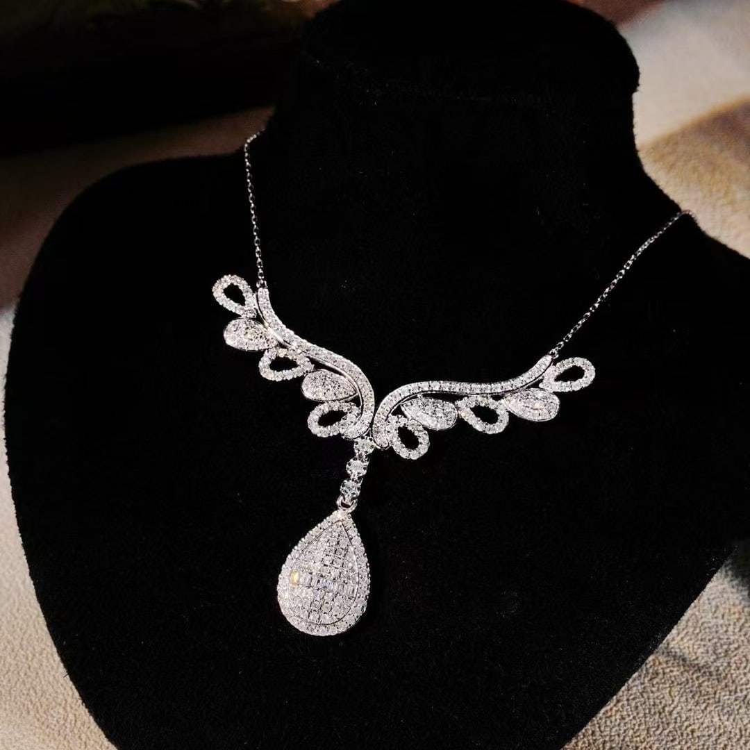 14k Gold 1.88 Ct Natural H Diamond Necklace - 5