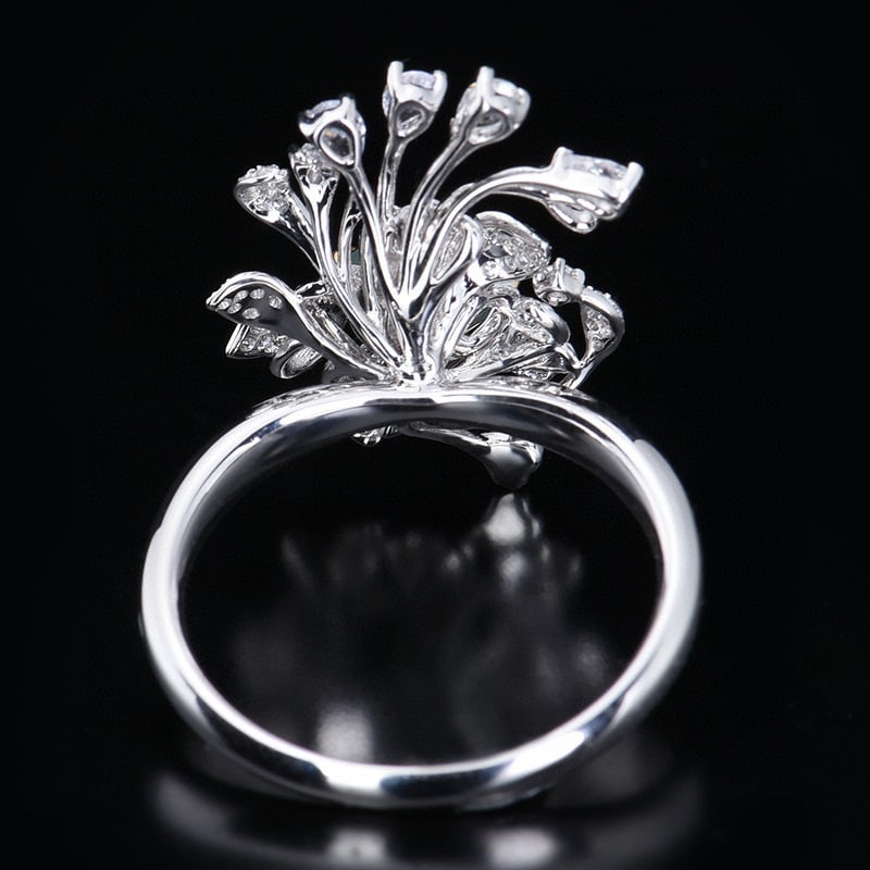 14k Gold 0.95 Ctw Vivid Green Natural Emerald & Diamond Ring - 4