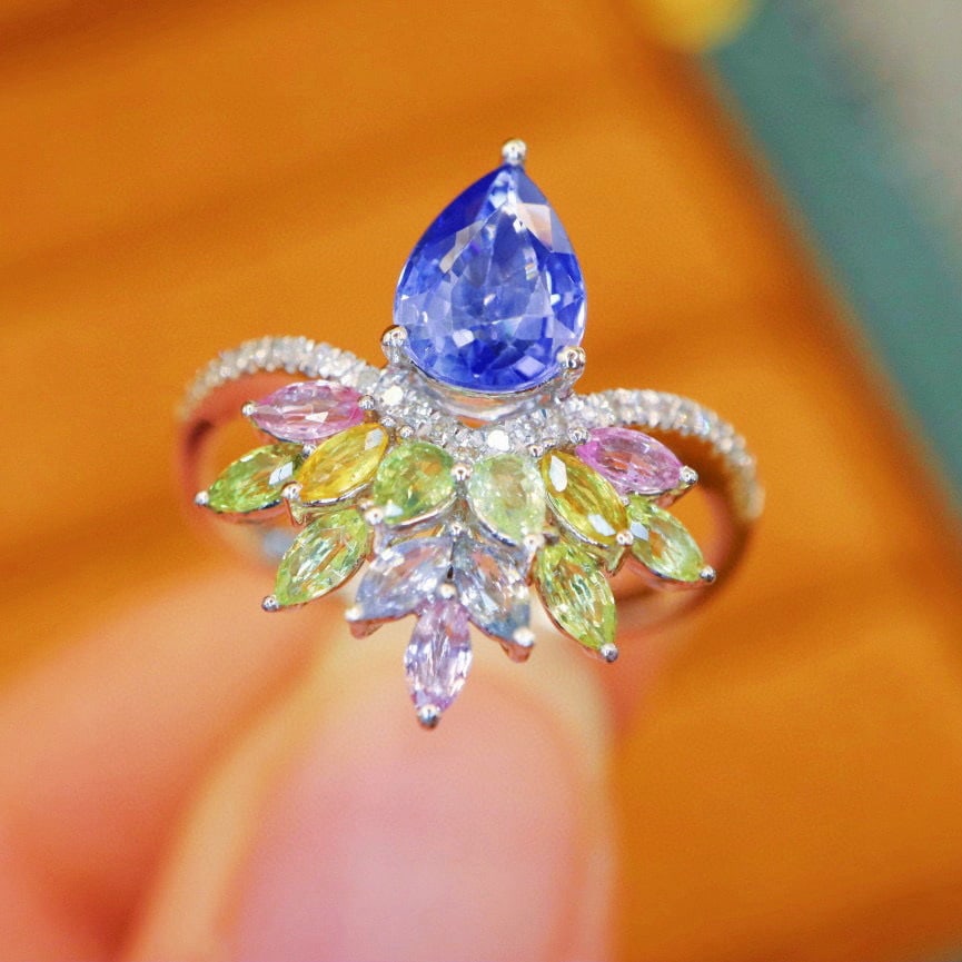 14k Gold 1.94 Ctw Natural Sapphire & Sapphire Ring - 4