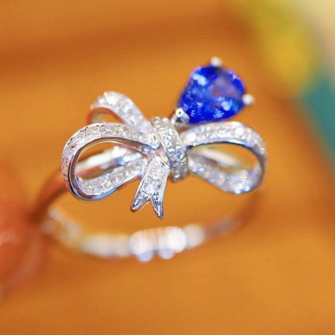 14k Gold 1.26 Ctw Natural Sapphire & Diamond Ring - 2