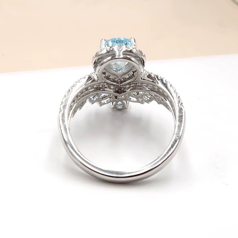 14k Gold 1.92 Ctw Natural Aquamarine & Aquamarine Ring - 4