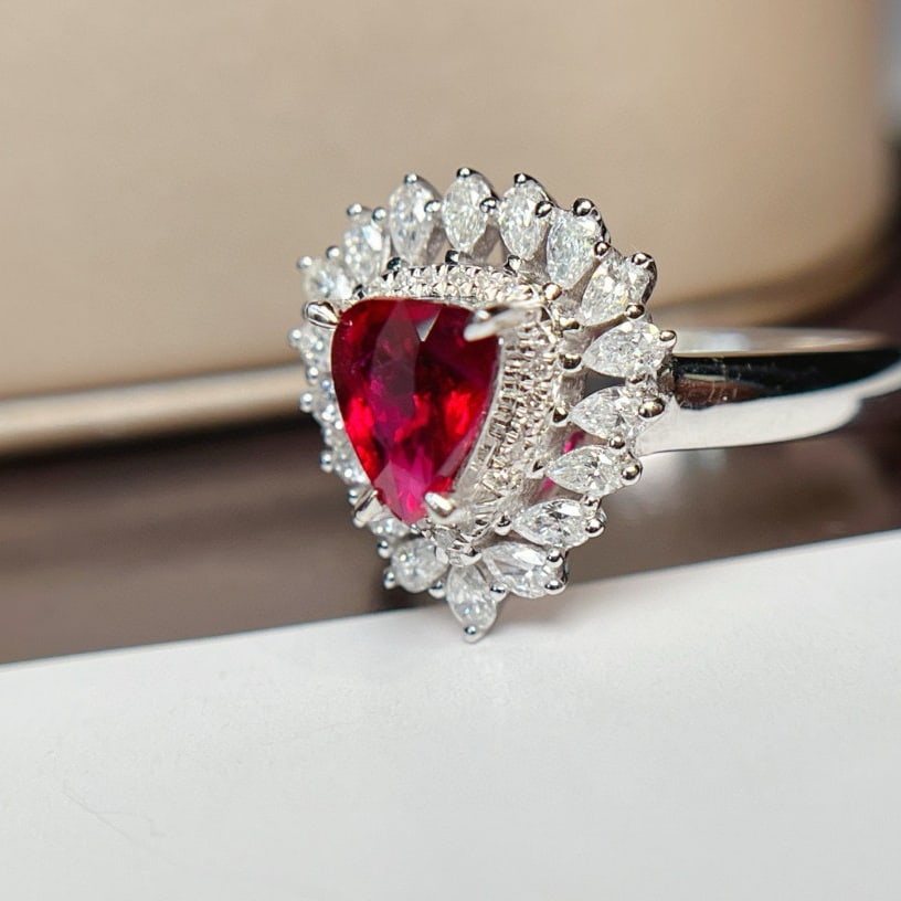 14k Gold 1.25 Ct Natural Ruby & Diamond Ring - 5
