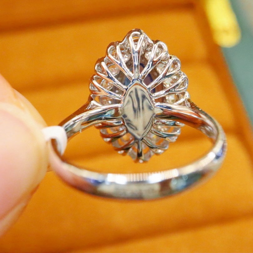 14k Gold 2.27 Ctw Natural Sapphire & Diamond Ring - 4