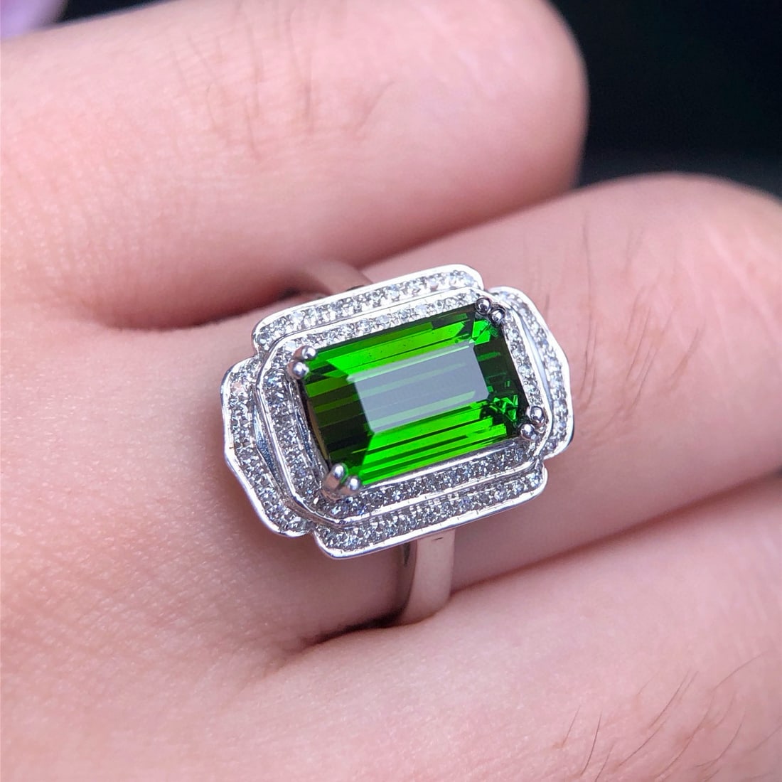 14k Gold 2.63 Ct Natural Tourmaline & Diamond Ring - 3