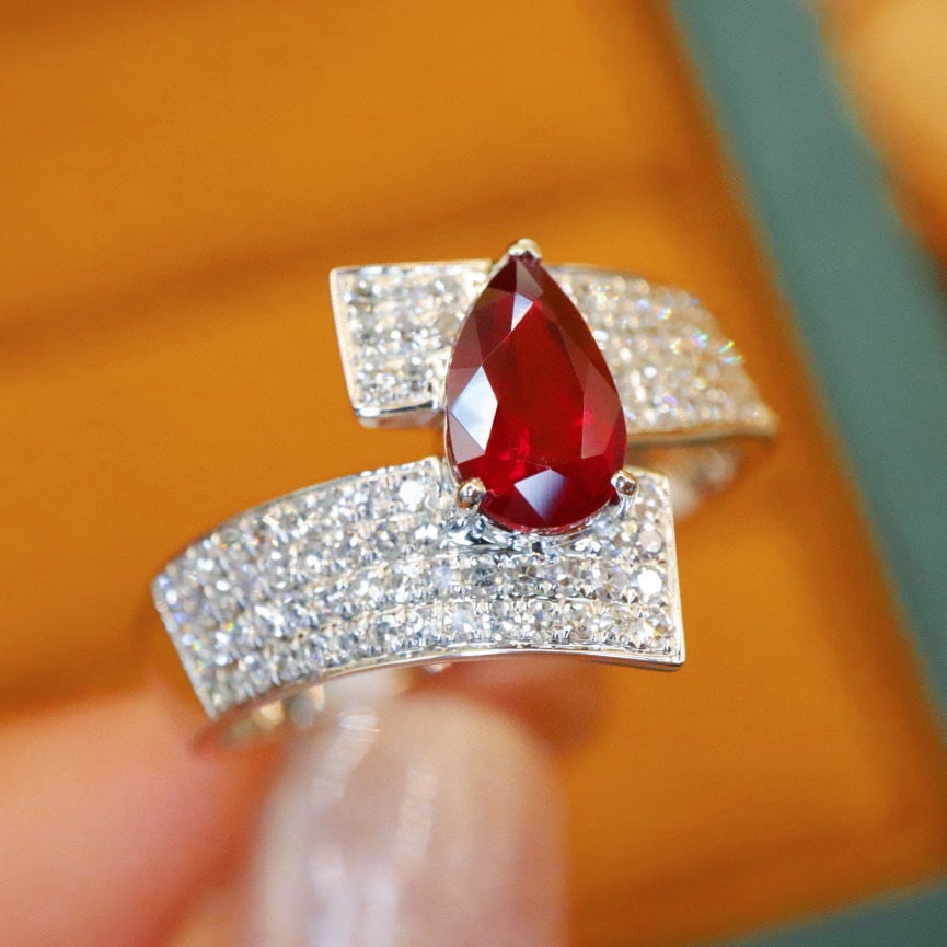 14k Gold 1.54 Ctw Natural Ruby & Diamond Ring - 3