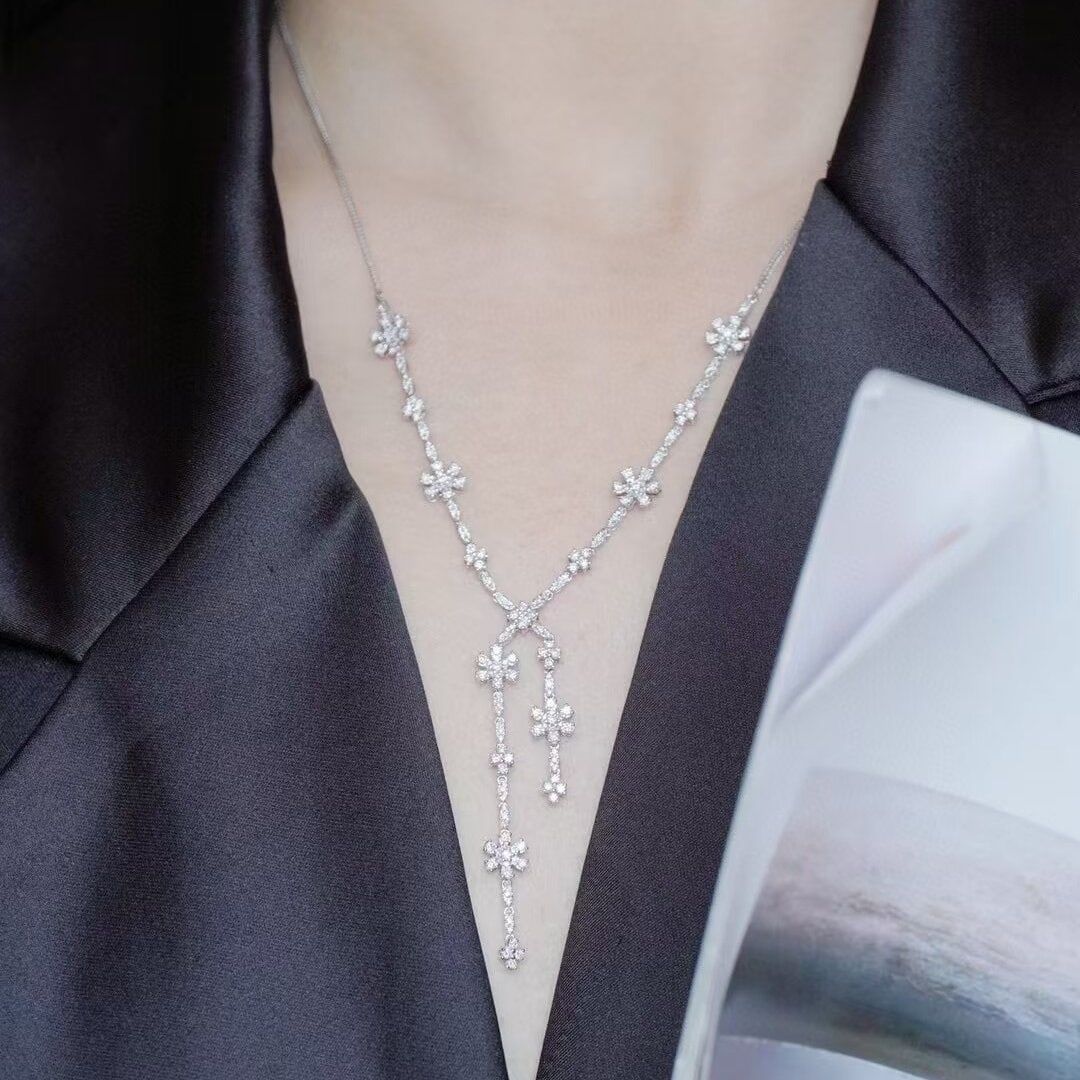 14k Gold 2.18 Ct Natural H Diamond Necklace - 2