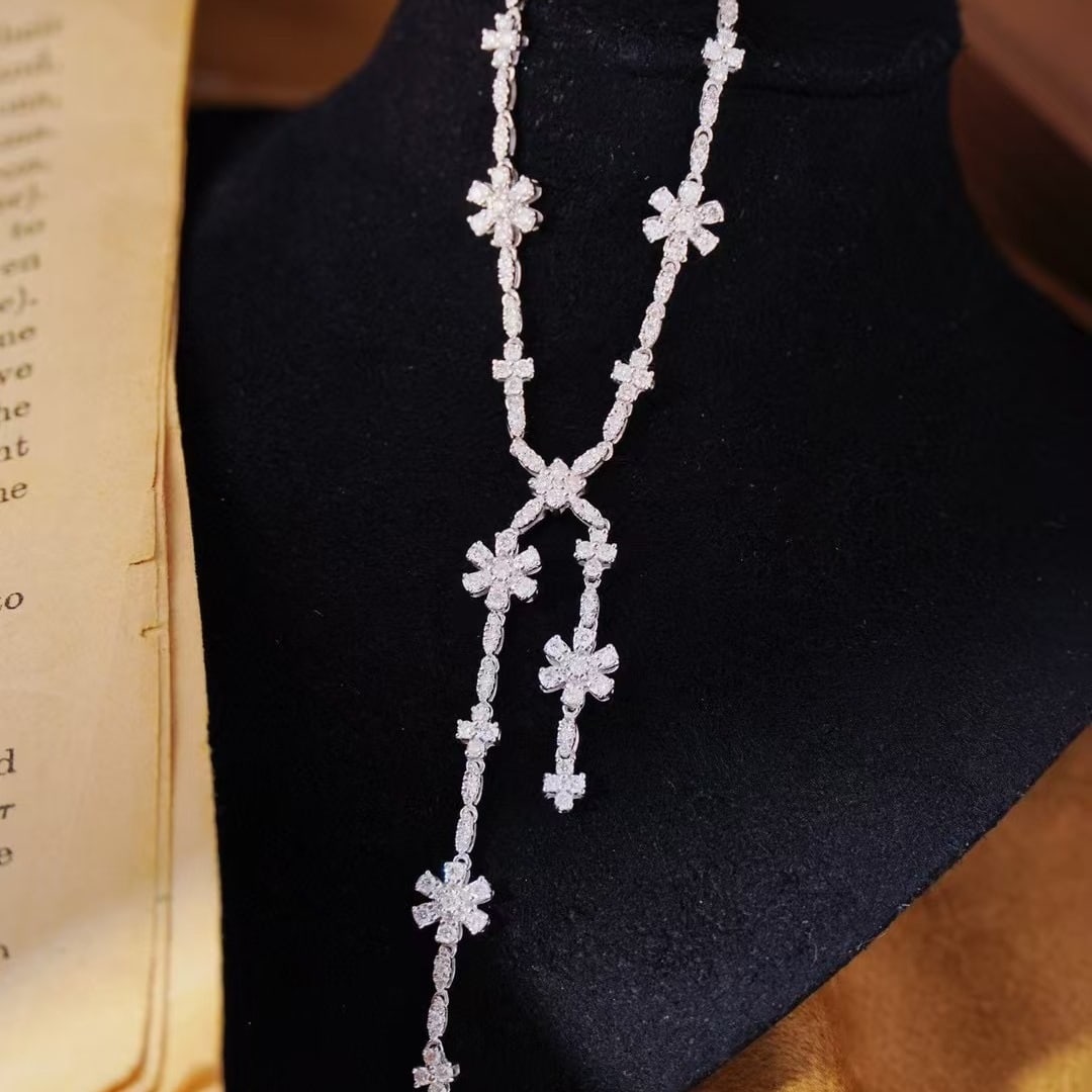 14k Gold 2.18 Ct Natural H Diamond Necklace - 5