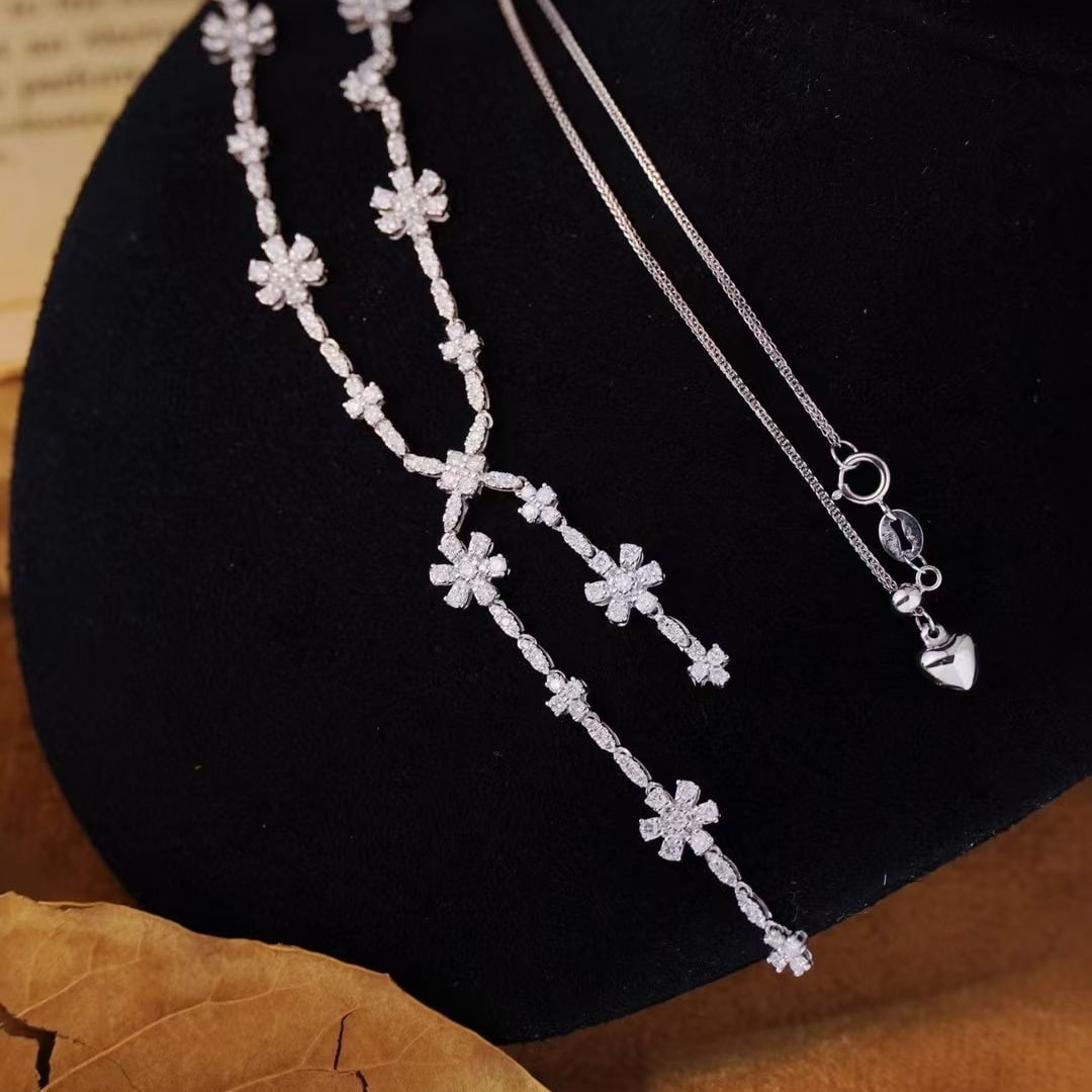 14k Gold 2.18 Ct Natural H Diamond Necklace - 6