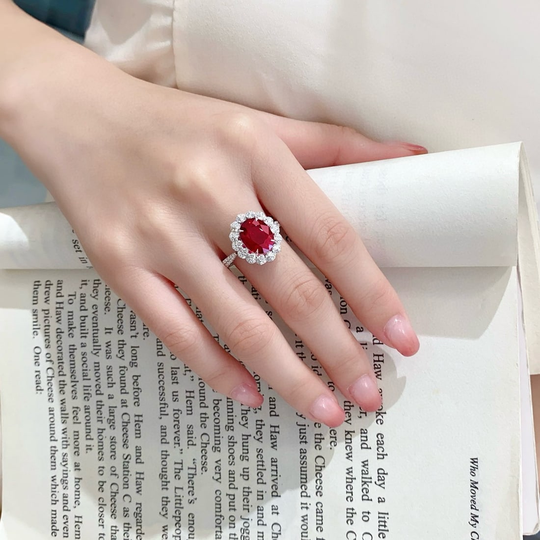 14k Gold 4.29 Ctw Vivid Red Natural Tourmaline & Diamond Ring/pendant( Without Chain ) - 5