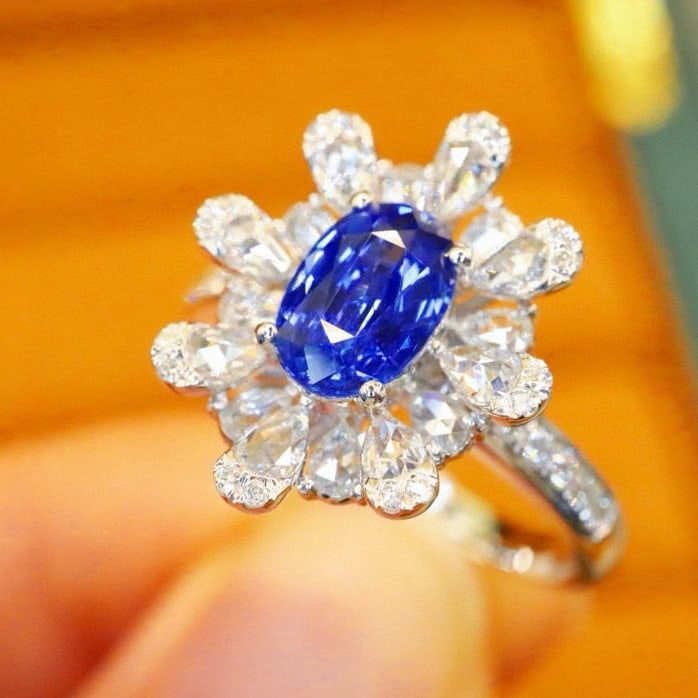 14k Gold 1.63 Ctw Natural Sapphire & Diamond Ring - 2