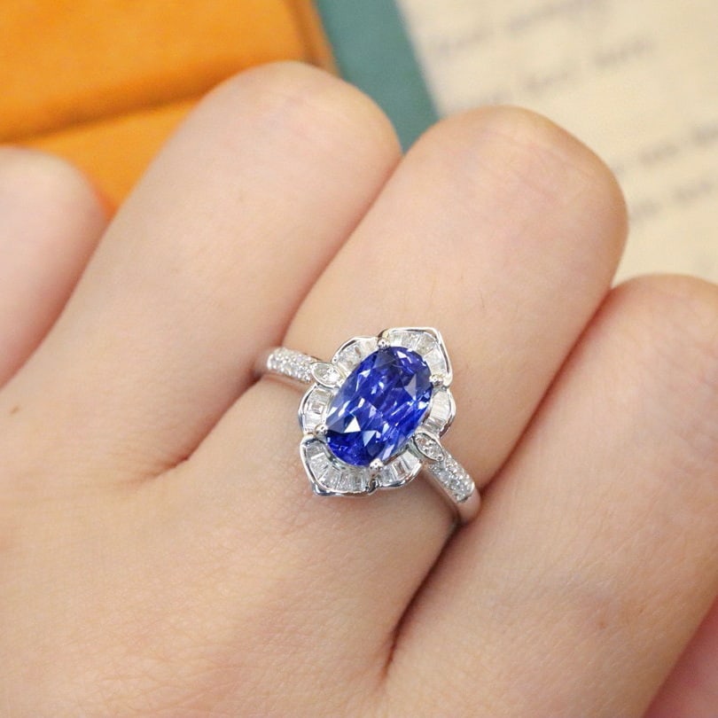 14k Gold 1.95 Ctw Natural Sapphire & Diamond Ring - 5