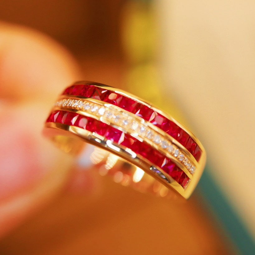 14k Gold 1.18 Ctw Vivid Red Natural Ruby & Diamond Ring - 4