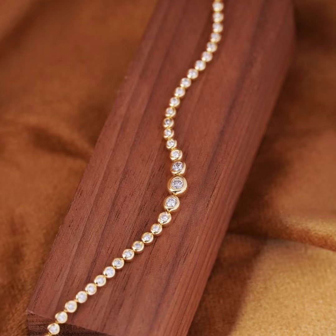 14k Gold 1.18 Ct Natural H Diamond Bracelet - 4