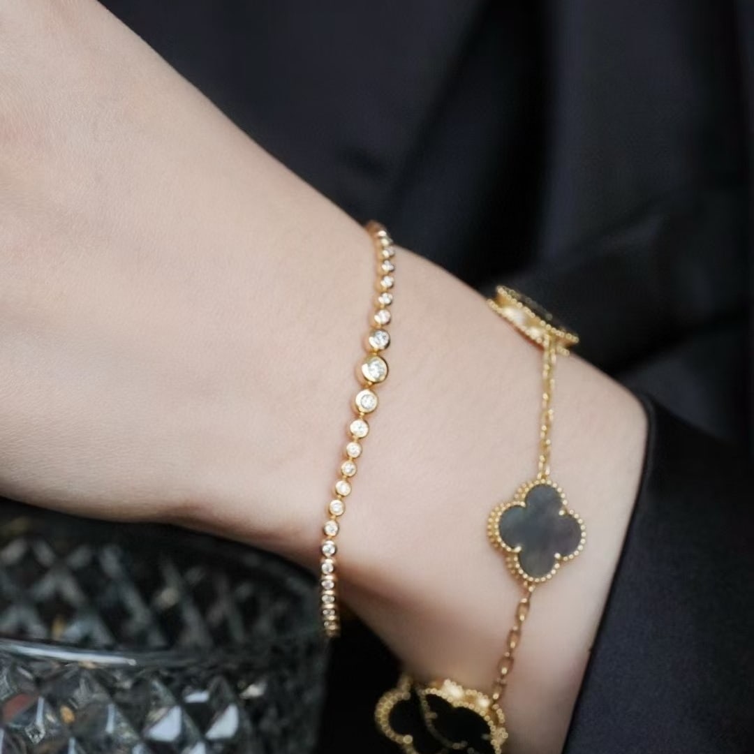 14k Gold 1.18 Ct Natural H Diamond Bracelet - 7